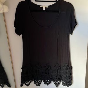 Black shirt from Francesca’s. Lace detailing on the front